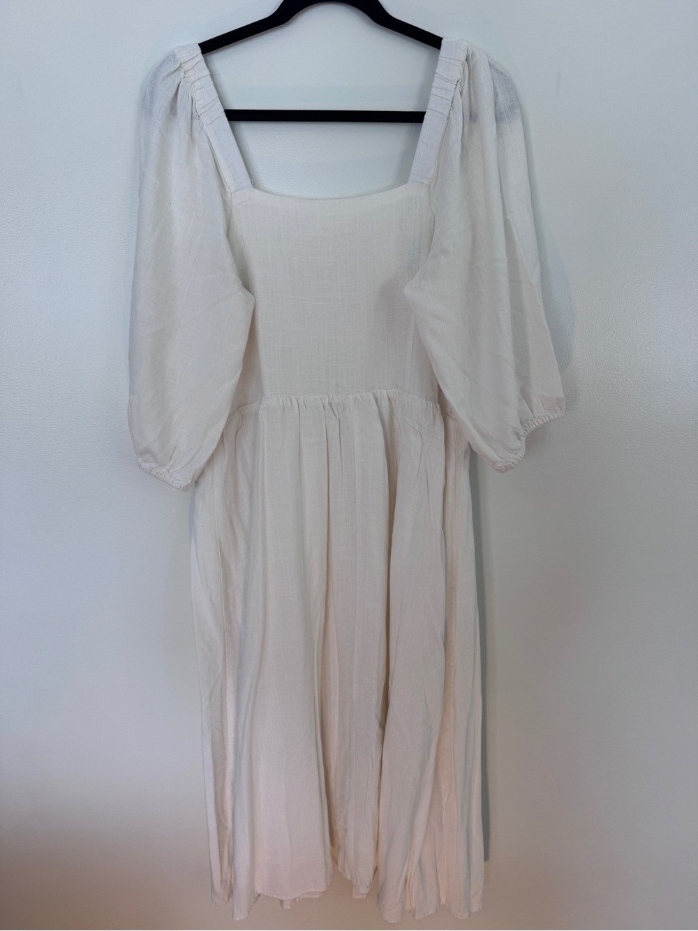 LC Lauren Conrad Cream Smocked Midi Dress - Picture 2 of 3